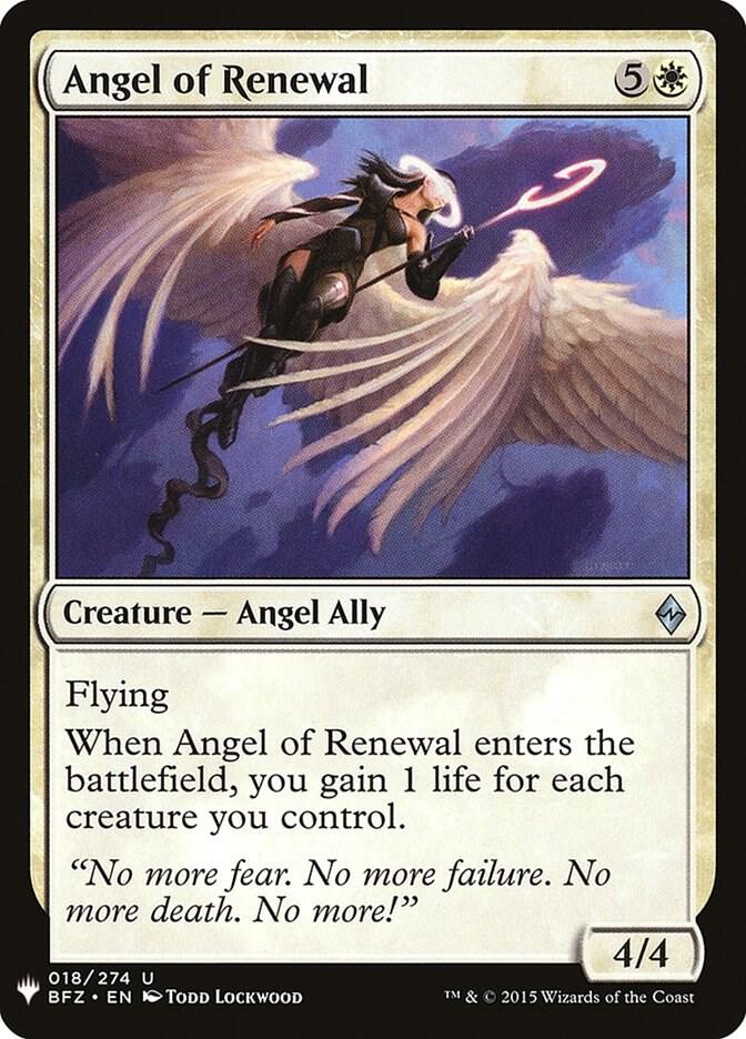 Angel of Renewal 18 card from The List Reprints