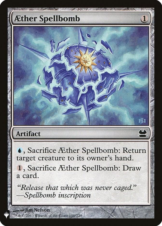 Aether Spellbomb 196 card from The List Reprints