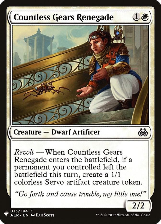 Countless Gears Renegade 13 card from The List Reprints