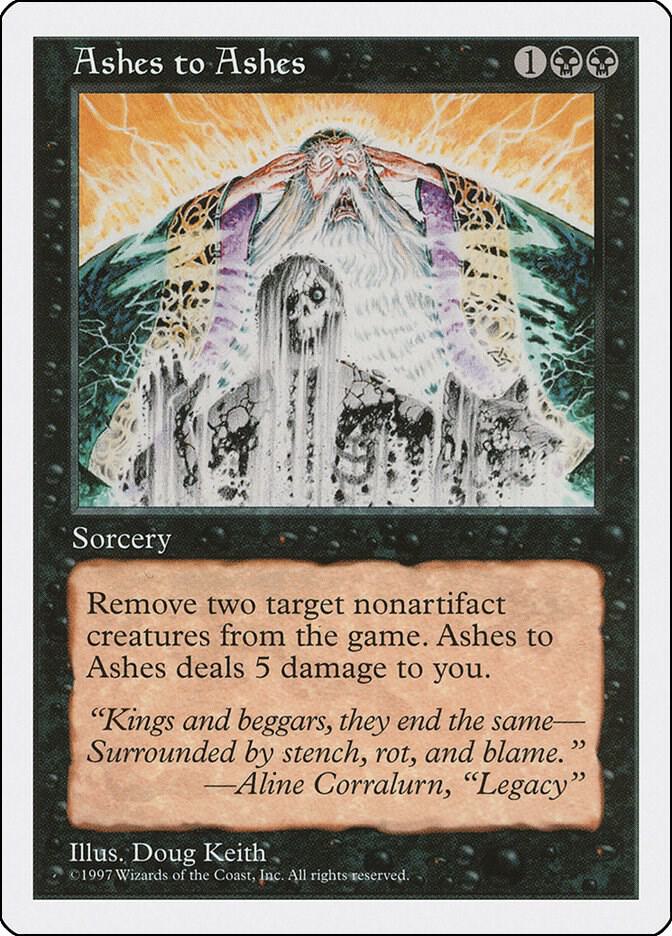 Ashes to Ashes card from Fifth Edition
