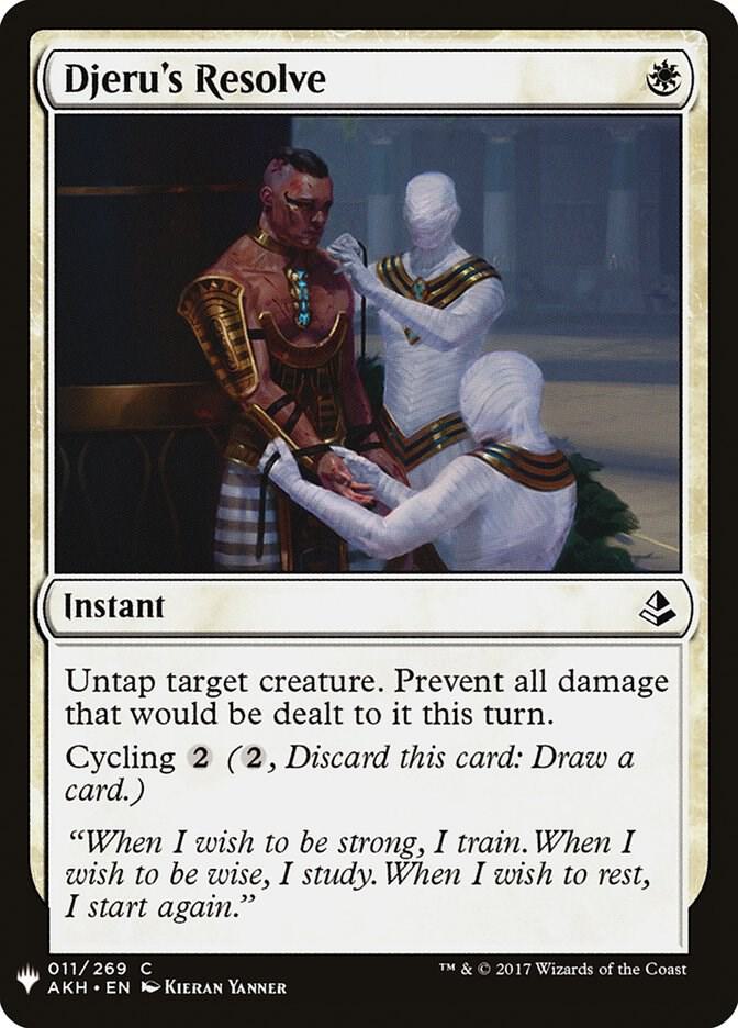 Djeru's Resolve 11 card from The List Reprints