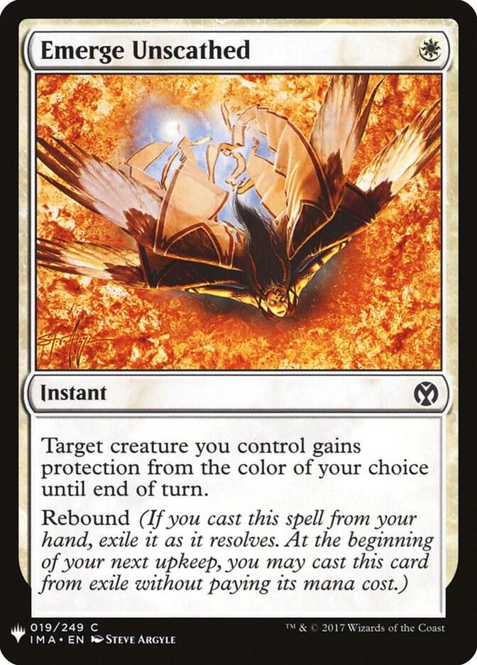Emerge Unscathed 19 card from The List Reprints
