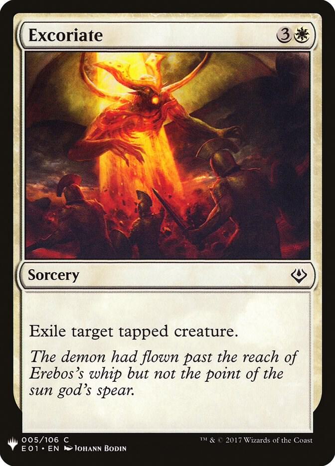 Excoriate 5 card from The List Reprints