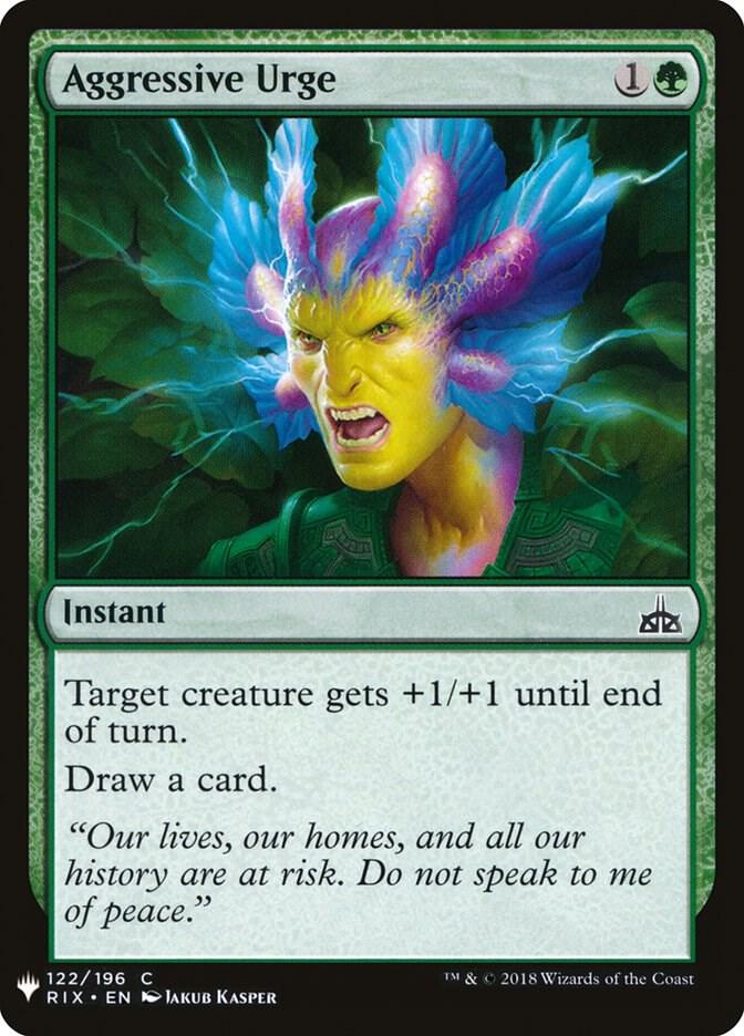 Aggressive Urge 122 card from The List Reprints