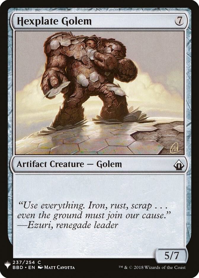 Hexplate Golem 237 card from The List Reprints