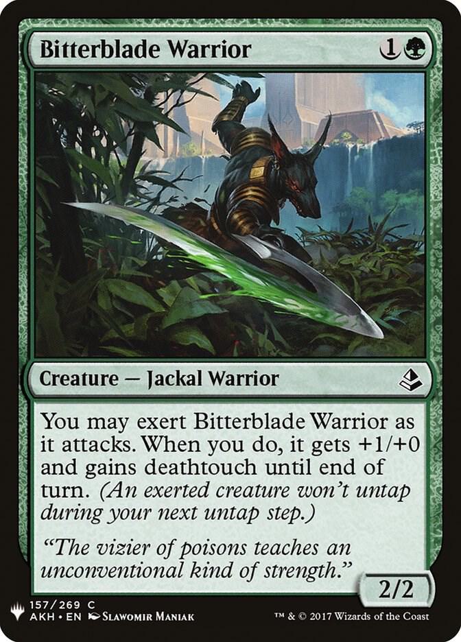 Bitterblade Warrior 157 card from The List Reprints