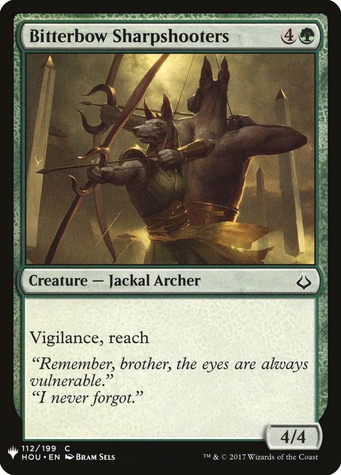 Bitterbow Sharpshooters 112 card from The List Reprints