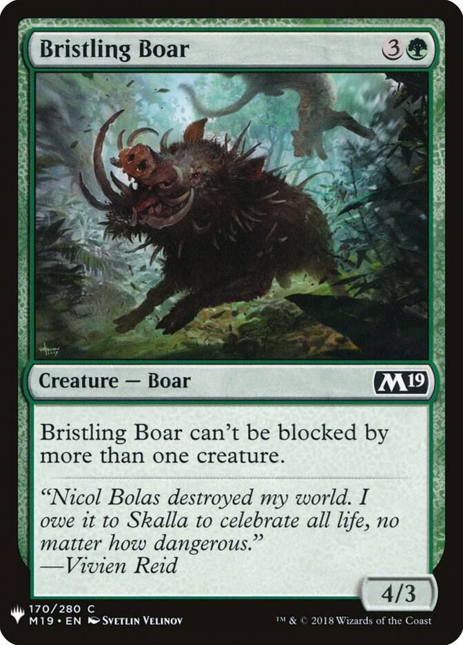 Bristling Boar 170 card from The List Reprints