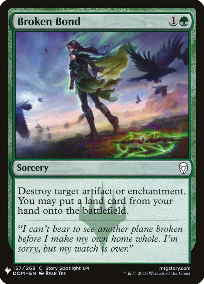 Broken Bond 157 card from The List Reprints