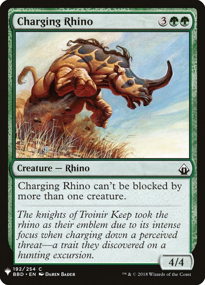 Charging Rhino 192 card from The List Reprints