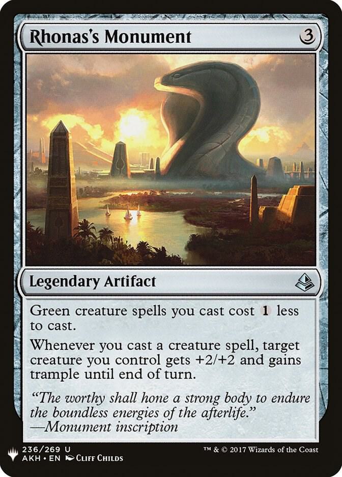 Rhonas's Monument 236 card from The List Reprints