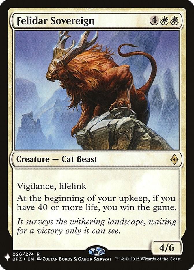 Felidar Sovereign 26 card from The List Reprints