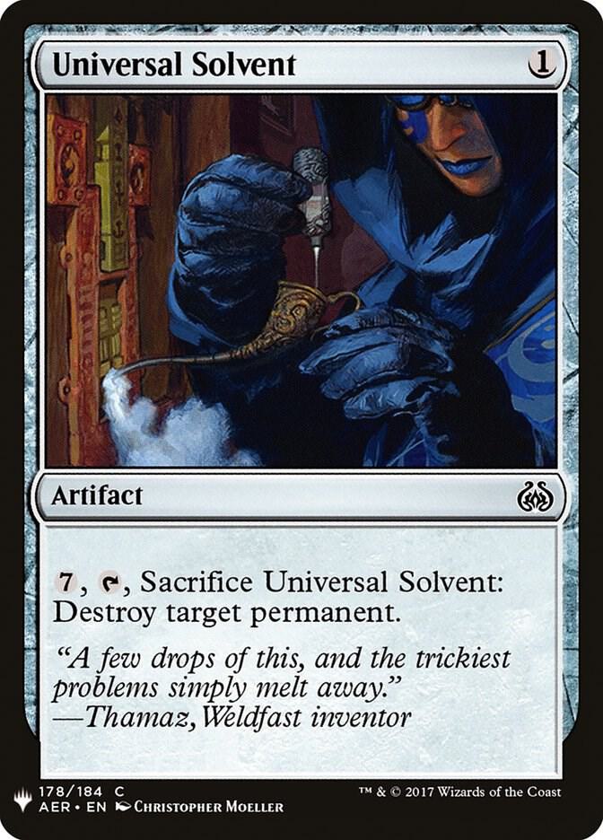 Universal Solvent 178 card from The List Reprints