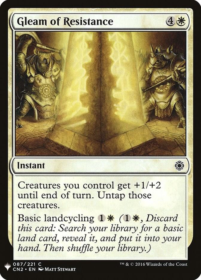 Gleam of Resistance 87 card from The List Reprints