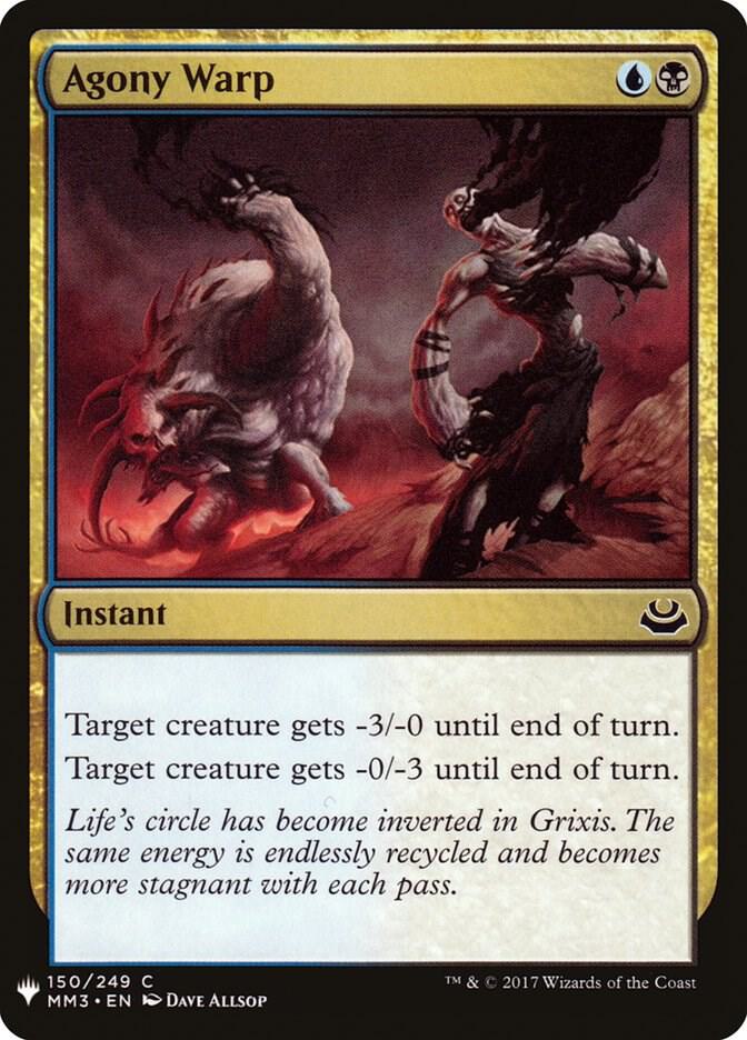 Agony Warp 150 card from The List Reprints