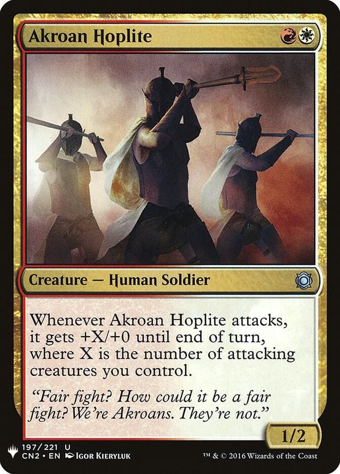 Akroan Hoplite 197 card from The List Reprints