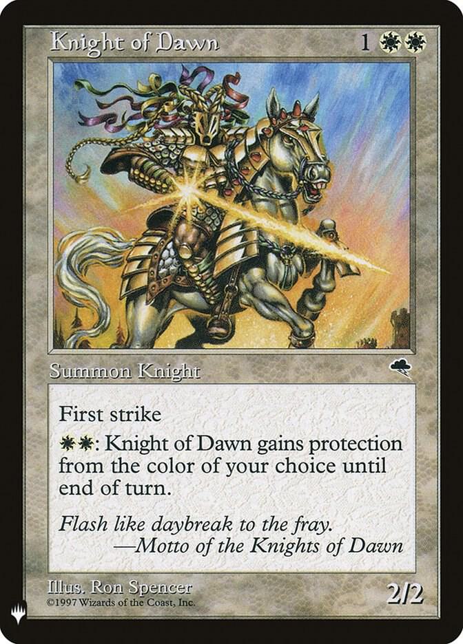 Knight of Dawn 26 card from The List Reprints