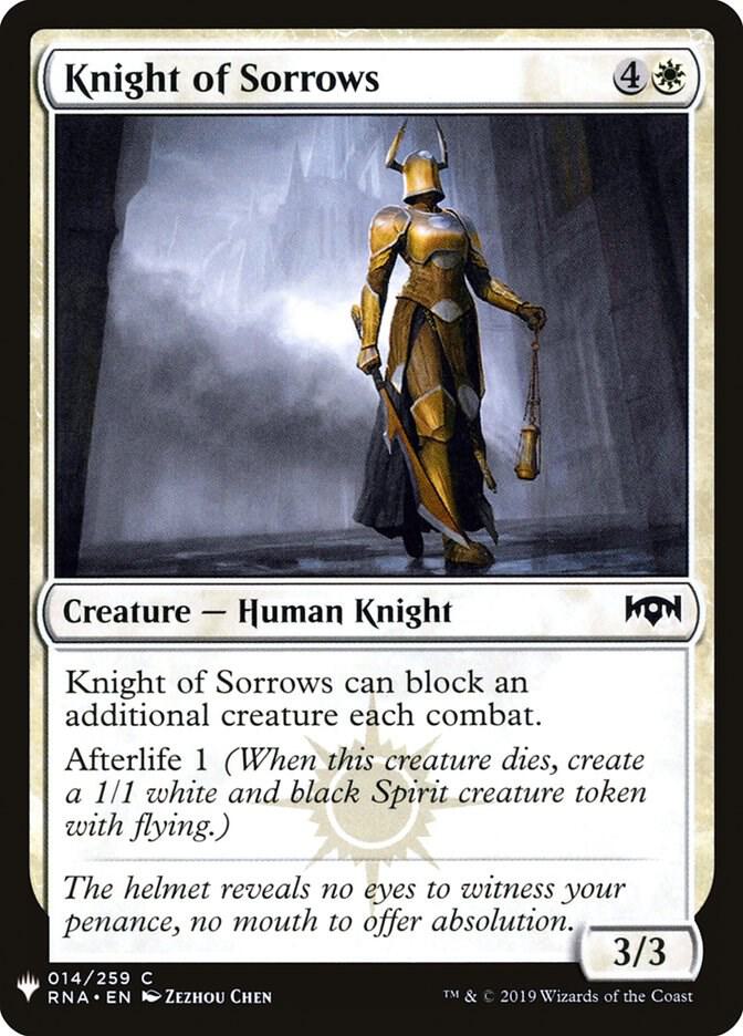 Knight of Sorrows 14 card from The List Reprints
