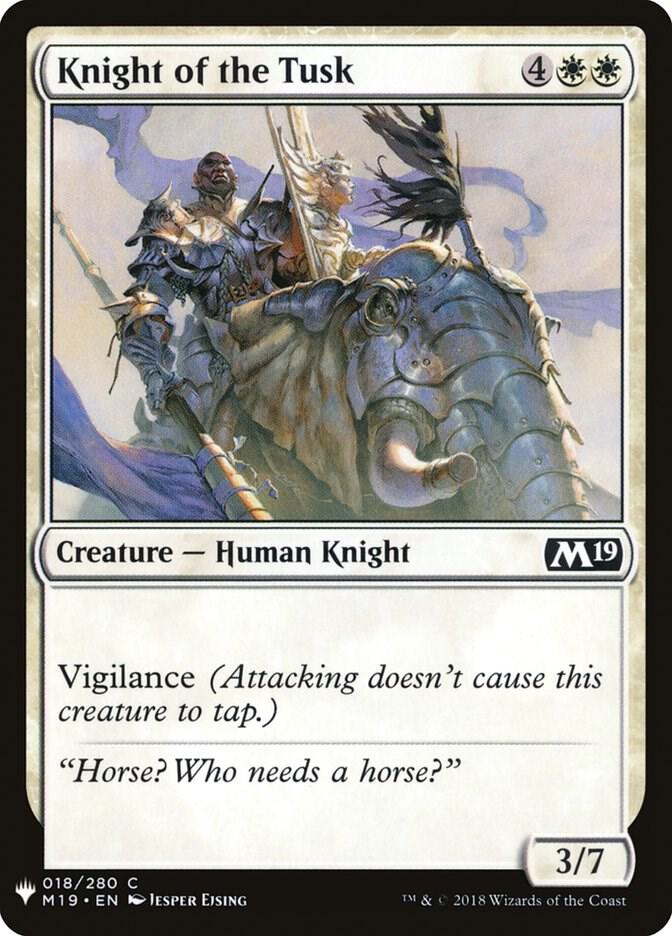 Knight of the Tusk 18 card from The List Reprints