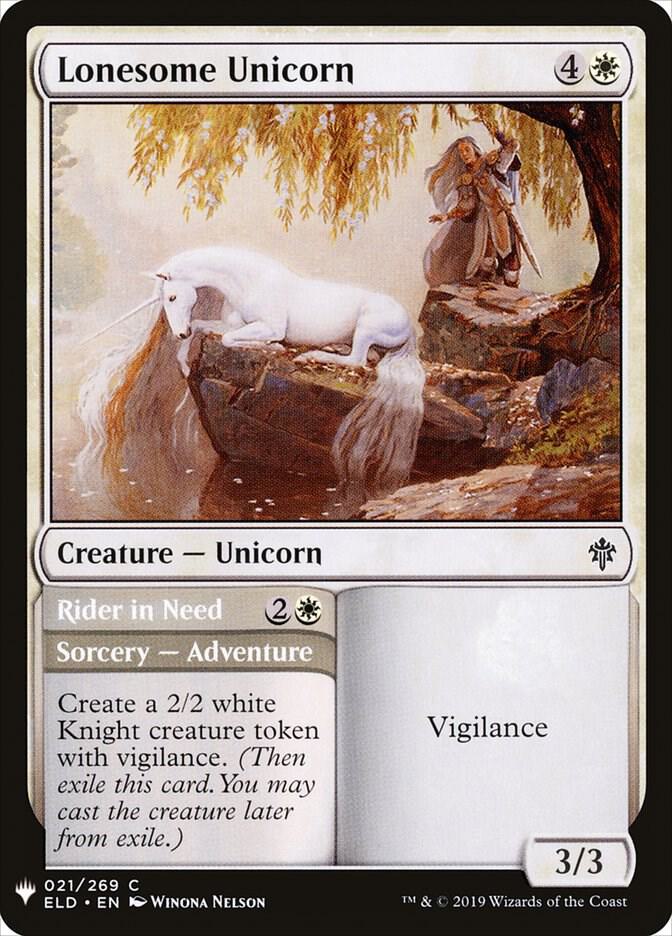 Lonesome Unicorn 21 card from The List Reprints