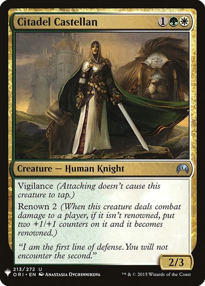 Citadel Castellan 213 card from The List Reprints