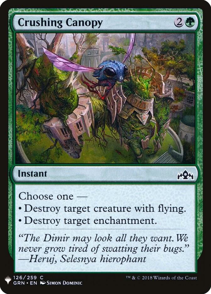 Crushing Canopy 126 card from The List Reprints