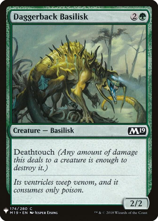 Daggerback Basilisk 174 card from The List Reprints