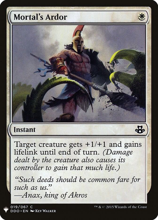 Mortal's Ardor 19 card from The List Reprints