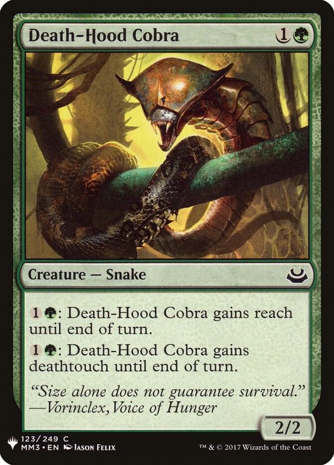 Death-Hood Cobra 123 card from The List Reprints