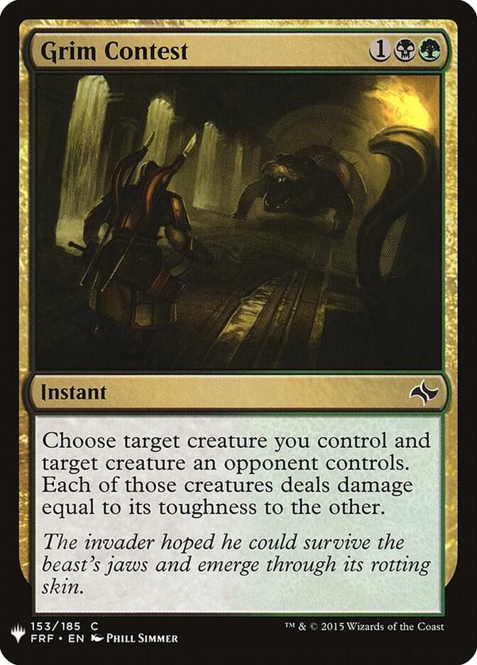 Grim Contest 153 card from The List Reprints