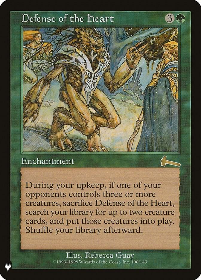 Defense of the Heart 100 card from The List Reprints