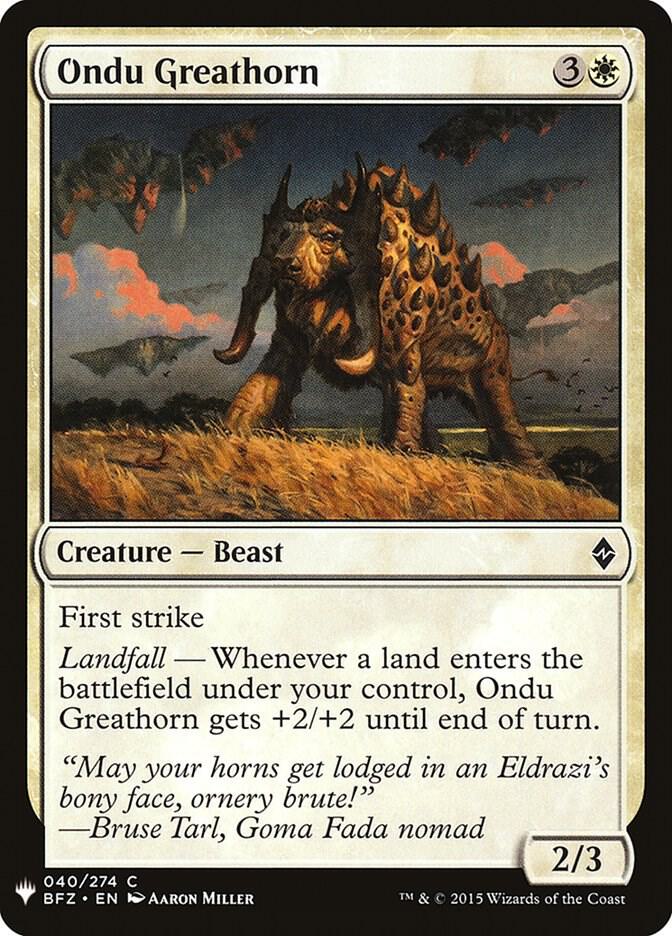 Ondu Greathorn 40 card from The List Reprints