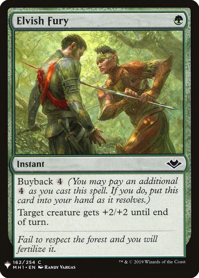 Elvish Fury 162 card from The List Reprints