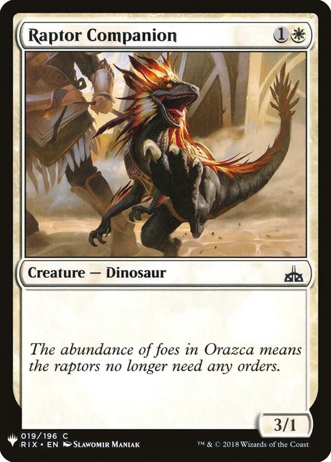 Raptor Companion 19 card from The List Reprints