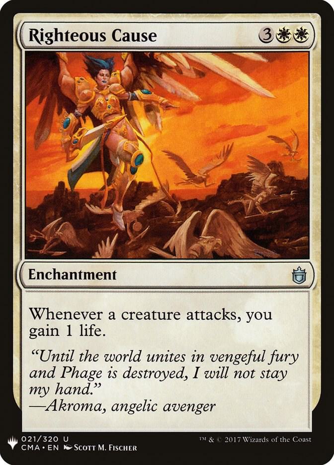 Righteous Cause 21 card from The List Reprints