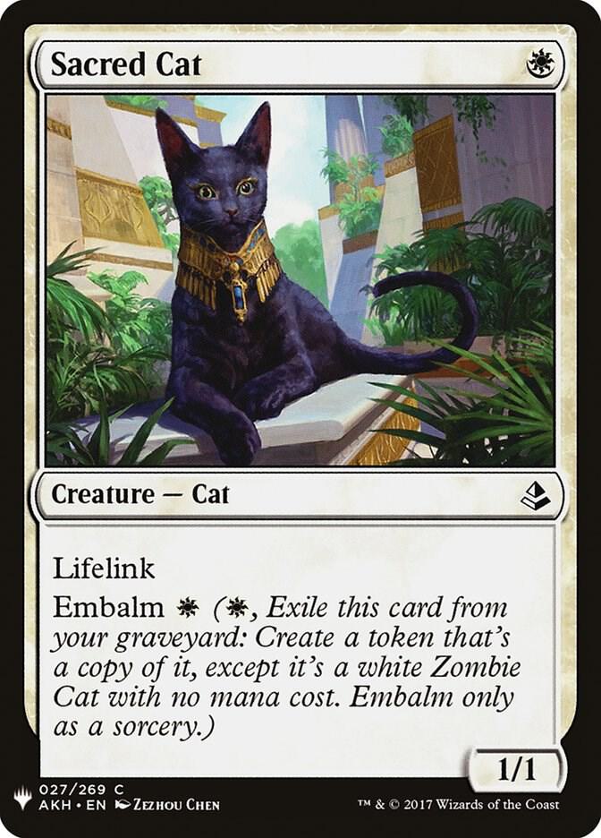 Sacred Cat 27 card from The List Reprints