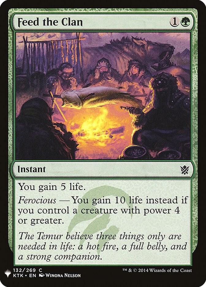 Feed the Clan 132 card from The List Reprints