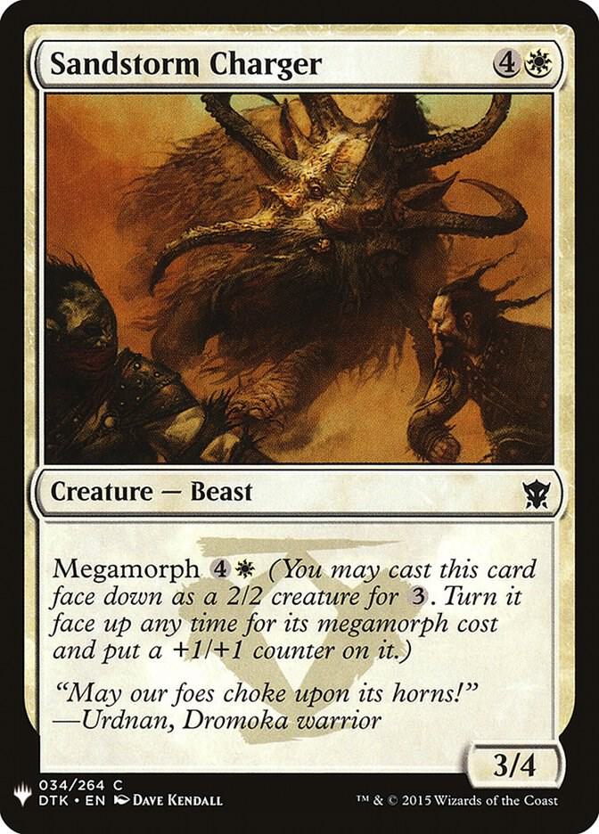 Sandstorm Charger 34 card from The List Reprints