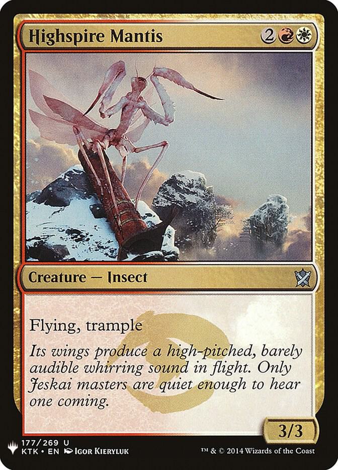 Highspire Mantis 177 card from The List Reprints