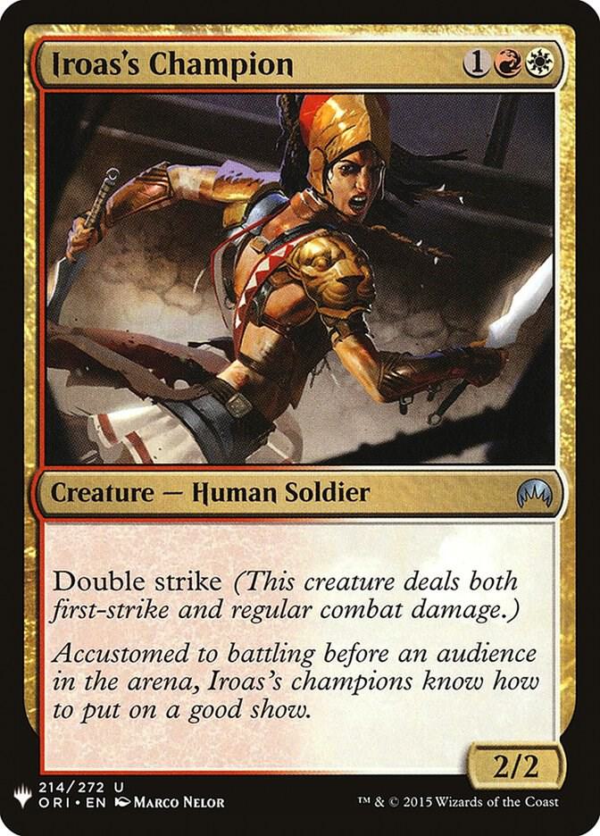 Iroas's Champion 214 card from The List Reprints