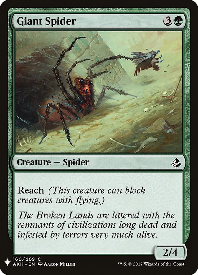Giant Spider 166 card from The List Reprints
