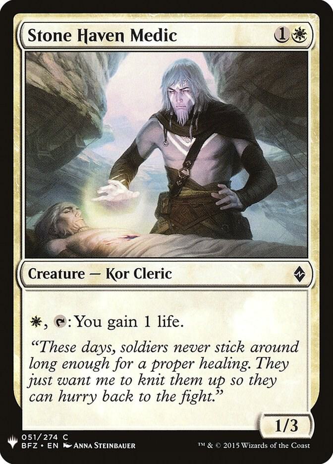 Stone Haven Medic 51 card from The List Reprints