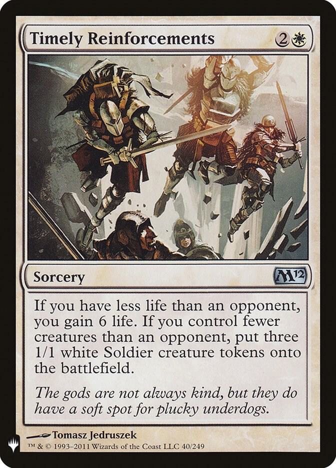 Timely Reinforcements 40 card from The List Reprints