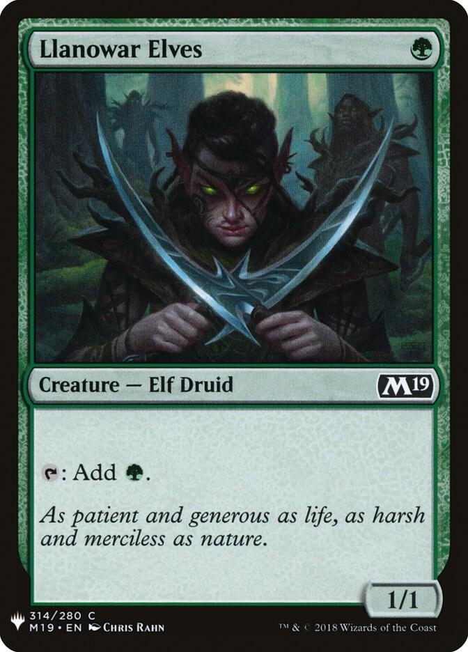 Llanowar Elves 314 card from The List Reprints