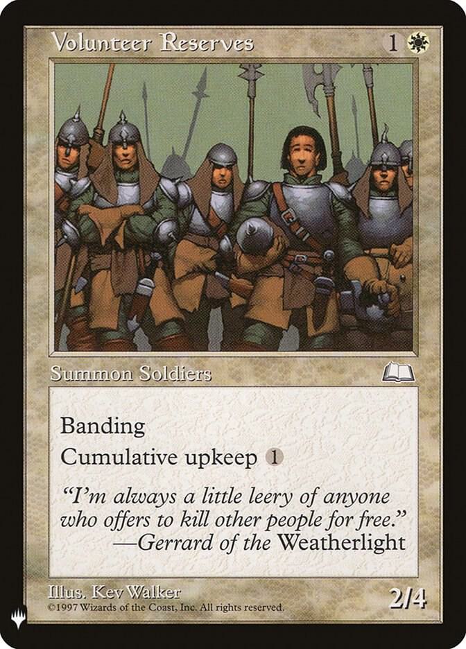 Volunteer Reserves 29 card from The List Reprints