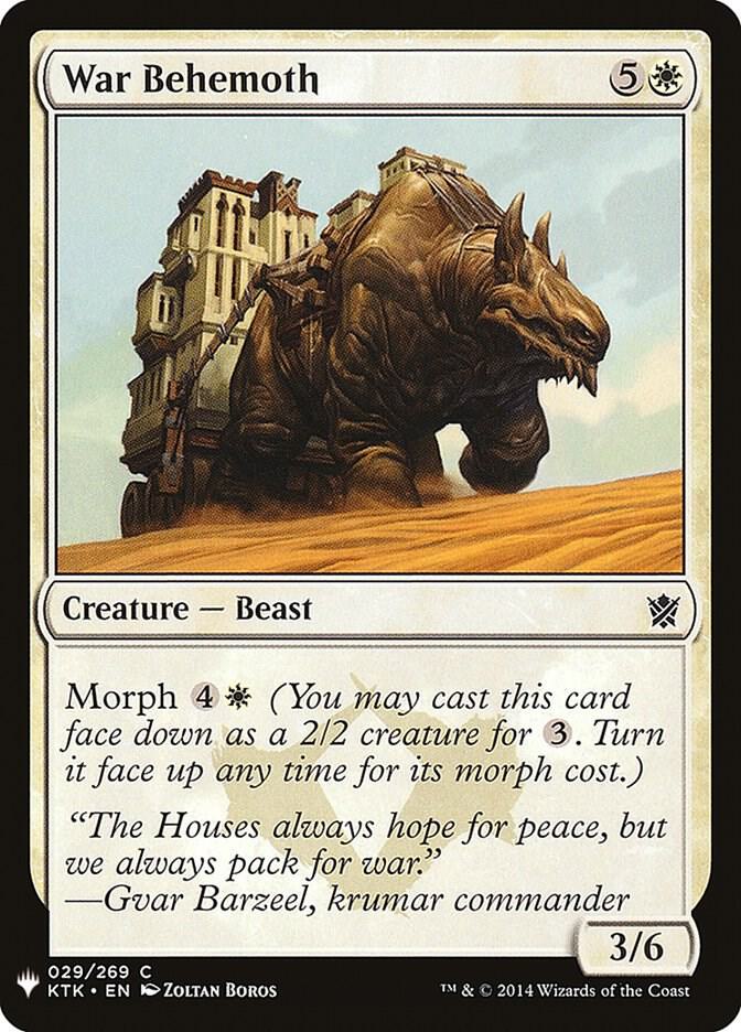 War Behemoth 29 card from The List Reprints