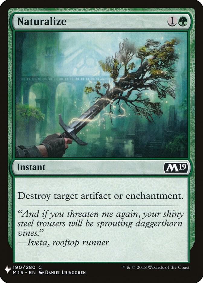 Naturalize 190 card from The List Reprints