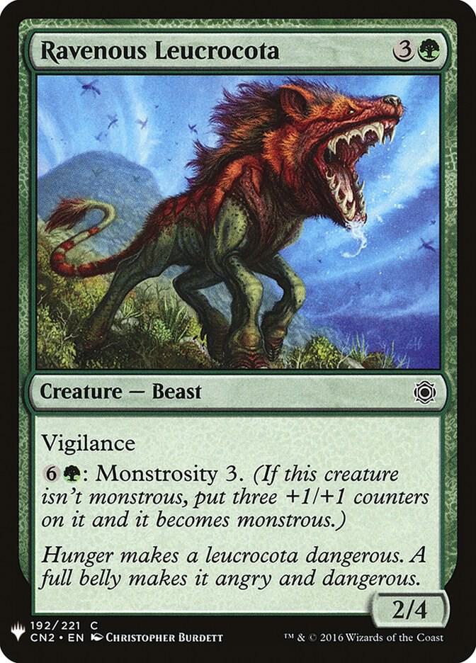 Ravenous Leucrocota 192 card from The List Reprints