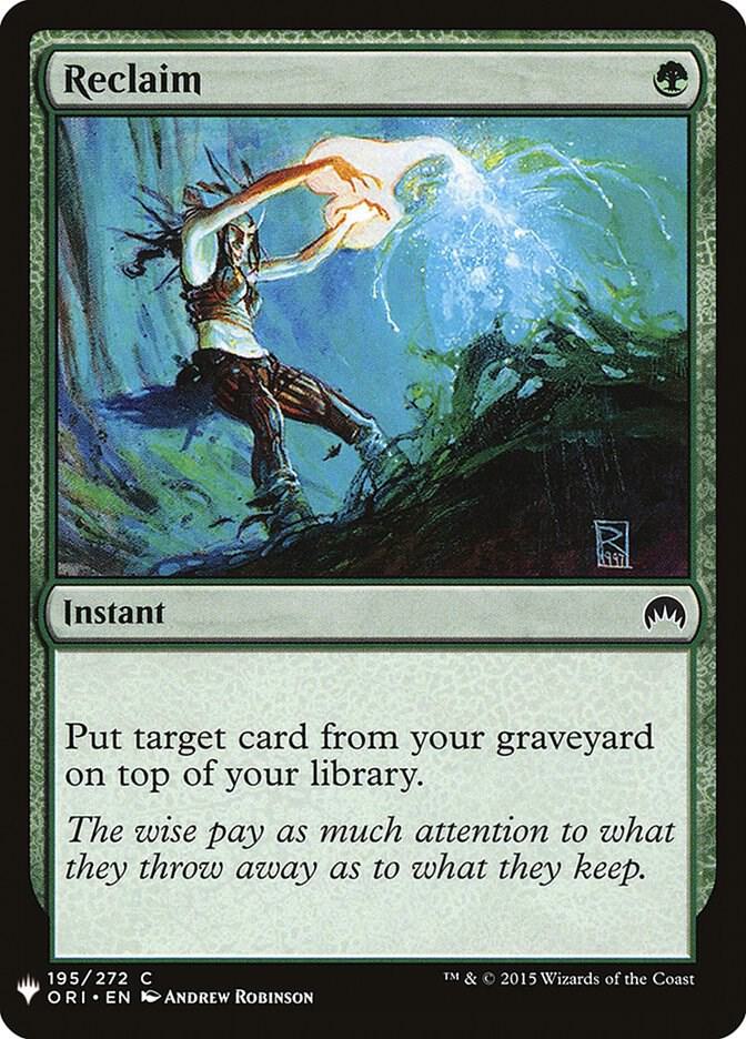 Reclaim 195 card from The List Reprints