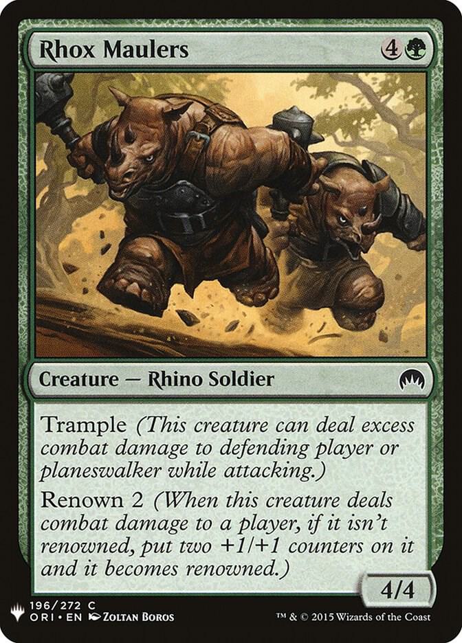 Rhox Maulers 196 card from The List Reprints